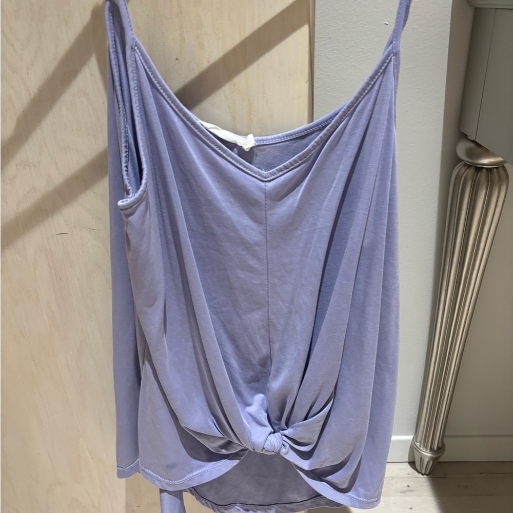 Purple silk blouse with tie medium